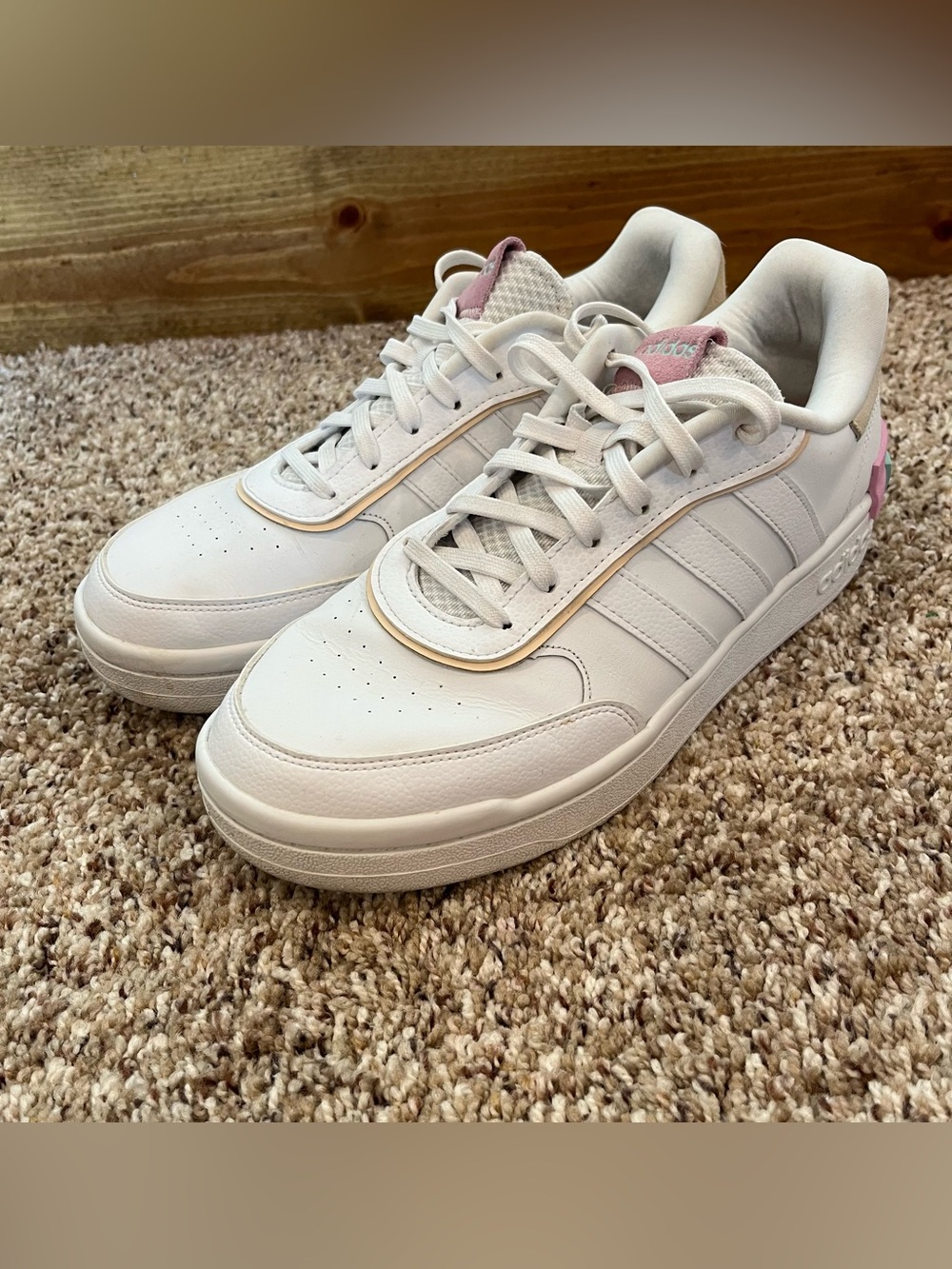 Adidas Post Moves White Shoes Womens Size 11 Cloudfoam Super